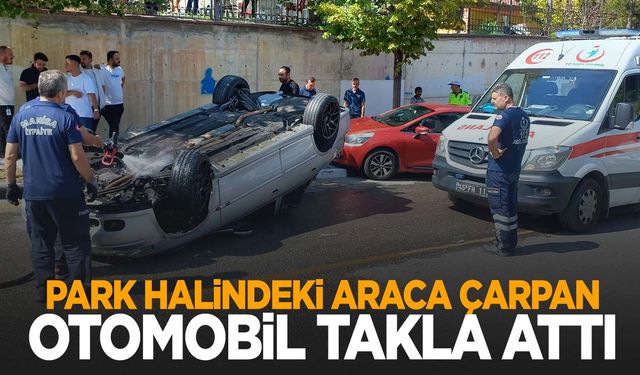 Manisa’da park halindeki araca çarpıp takla atan sürücü alkollü çıktı!