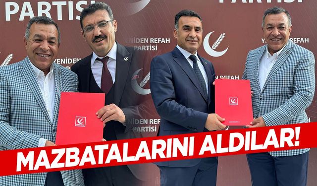 Yeniden Refah Şehzadeler ve Turgutlu ilçe başkanları mazbatalarını aldı