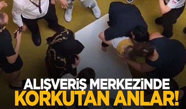 Alışveriş merkezinde panik anları! Nefessiz kalan küçük çocuğun yardımına çevredekiler koştu!