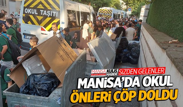 Şehzadeler’de Çöp Sorunu: Okulun Önündeki Çöp Konteynerleri Taştı