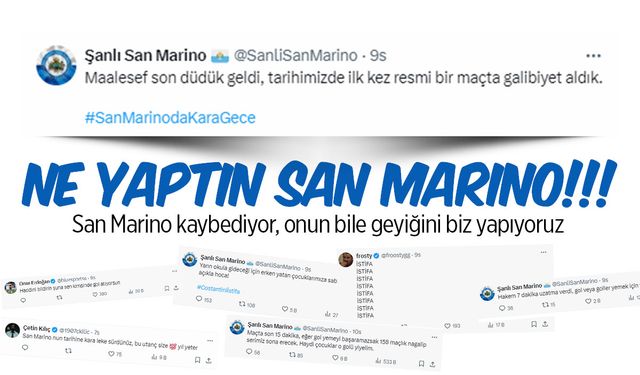 Tarihinde ilk kez galibiyet alan San Marino'ya Türkiye'den tepkiler