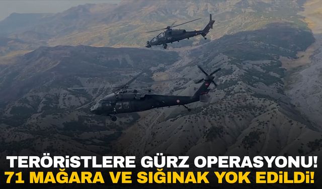 Terör örgütüne darbe! 71 mağara ve sığınak yok edildi!