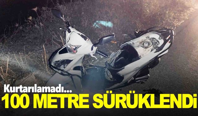 Ege’de feci kaza… Motosiklet sürücüsü 100 metre sürüklendi