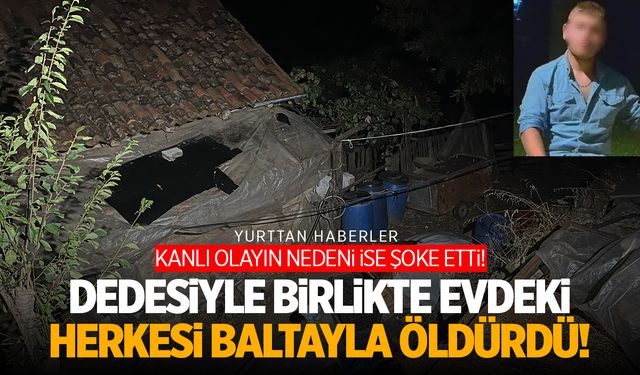 16 yaşındaki çocuk dedesini, birlikte yaşadığı kadını ve kimliği belirsiz bir kişiyi baltayla öldürdü!