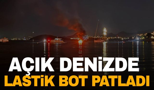 Açık denizde lastik bot patladı! Kaptan son anda denize atladı