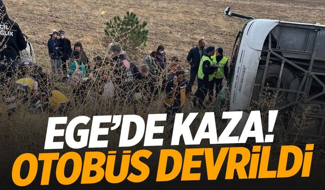 Afyonkarahisar’da turist kafilesi taşıyan otobüs devrildi: 1’i ağır 20 yaralı