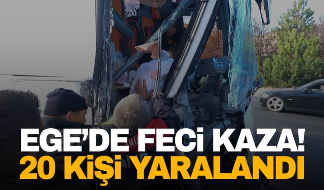 Afyonkarahisar'da yolcu otobüsü kamyona çarptı: 20 kişi yaralı