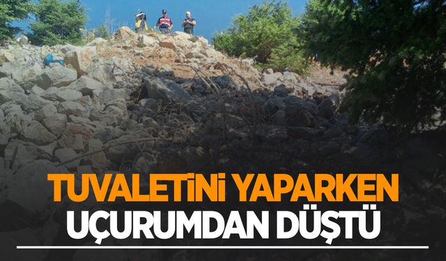 Antalya’da tuvaletini yapmak isteyen sürücü uçuruma yuvarlandı