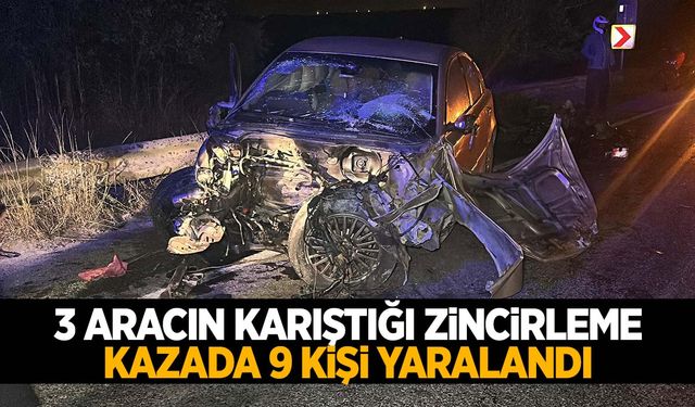 Sollama zincirleme kazaya neden oldu! 3 araç karıştı: 2’si ağır 9 yaralı