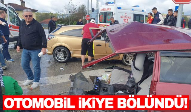 Feci kazada otomobil ikiye bölündü: 6 yaralı