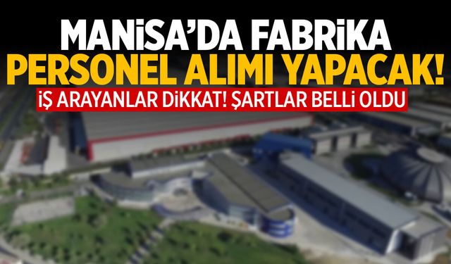 İş Arayanlar Dikkat! Manisa’da Fabrika İşçi Alımı Yapacak!