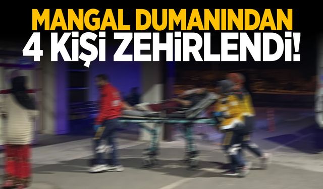 Isınmak için mangal yakan aynı aileden 4 kişi zehirlendi!