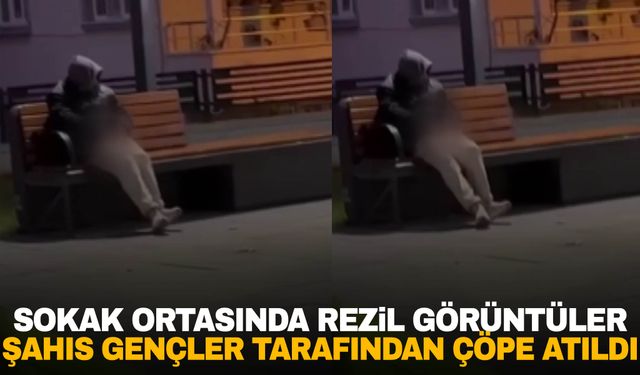 İstanbul’da parkta uygunsuz hareketler yapan şahsı gençler çöpe attı