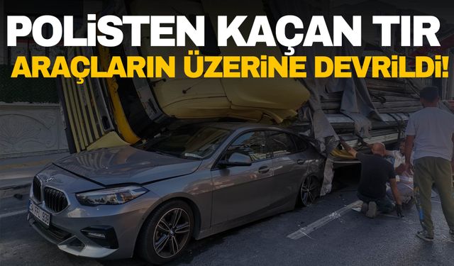 İzmir’de tır dehşet saçtı! Polisten kaçarken 2 aracı ezdi