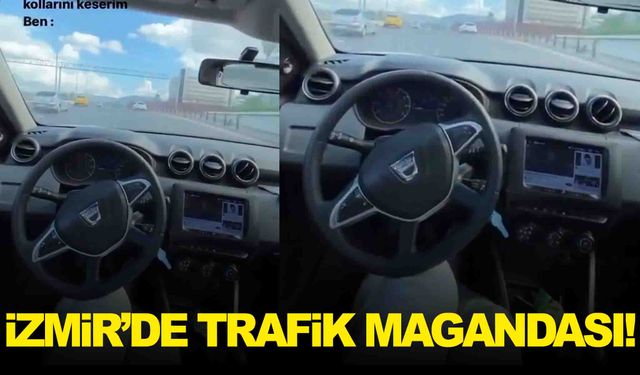 İzmir’de trafikte tehlikeli dakikalar… Diziyle kontrol ettiği araçla makas attı!