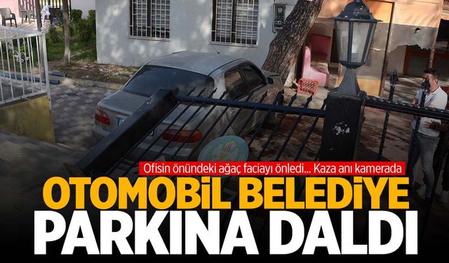 Manisa Kırkağaç’ta kontrolden çıkan araç belediye parkına uçtu! Sürücü ölümden döndü