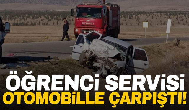 Öğrenci servisi otomobille kafa kafaya çarpıştı: 5 yaralı