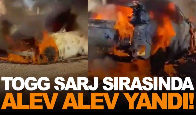 Şarj edilen Togg alev alev yandı!