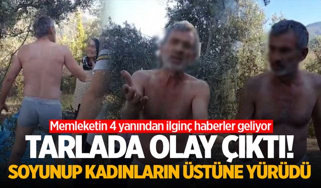 Tarlada Olay Çıktı! Soyunup Kadınların Üstüne Yürüdü