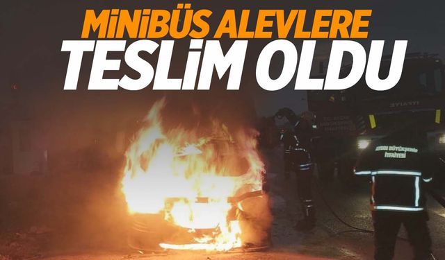 Aydın’da minibüs alev aldı!