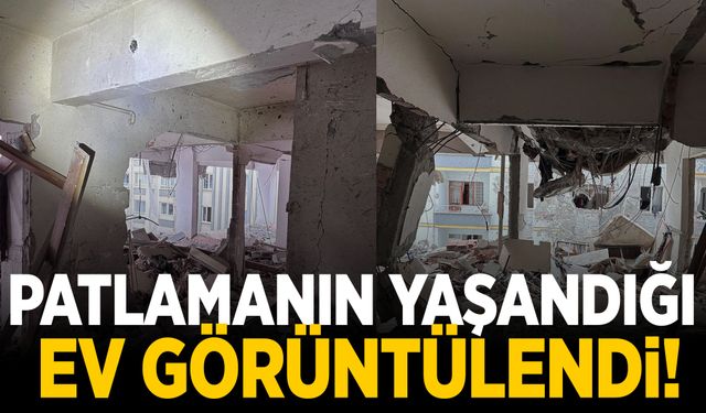 Çorum'da patlamanın yaşandığı ev görüntülendi