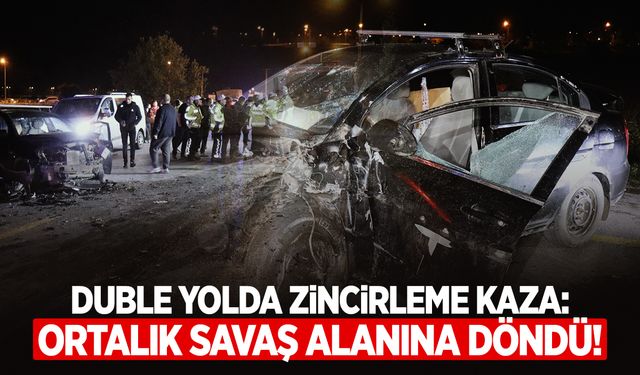 Duble yolda zincirleme kaza… Kağıt gibi ezilen otomobilden 21 yaşındaki gencin cansız bedeni çıktı!