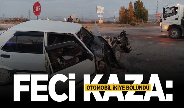 Feci kaza… Otomobil ikiye bölündü: 6 yaralı