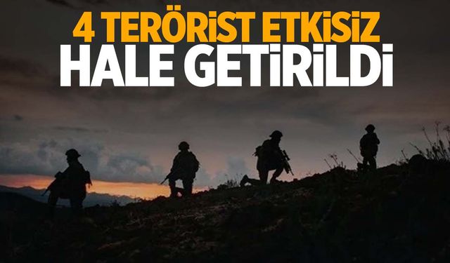 Irak’ın kuzeyinde 4 terörist etkisiz hale getirildi