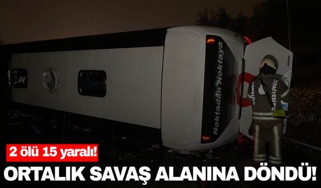 İstanbul’da kavşakta feci kaza! Yolcu otobüsü yan yattı: 2 ölü, 15 yaralı