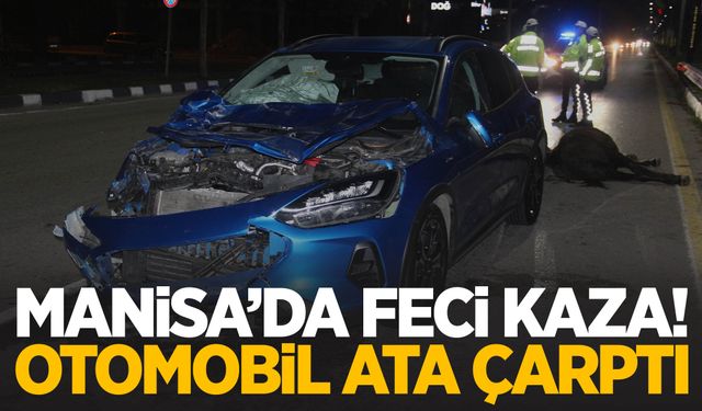 Manisa’da otomobil ata çarptı! 3 kişi yaralandı