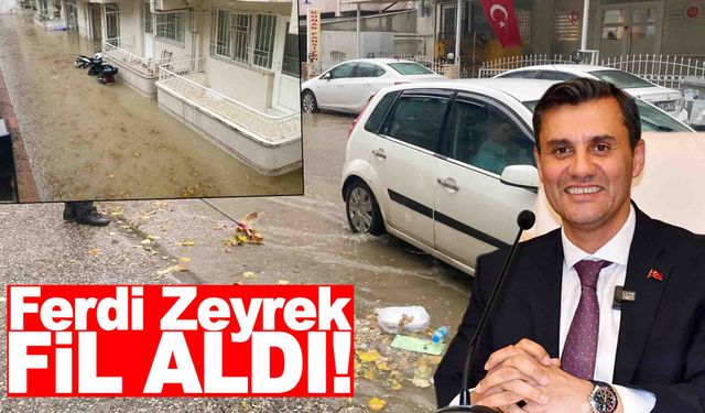 Manisa’da yağmurda her yer taşmıştı… Ferdi Zeyrek çözümü ‘Fil’de buldu!