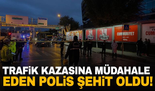 Trafik kazasına müdahale eden polis şehit oldu!