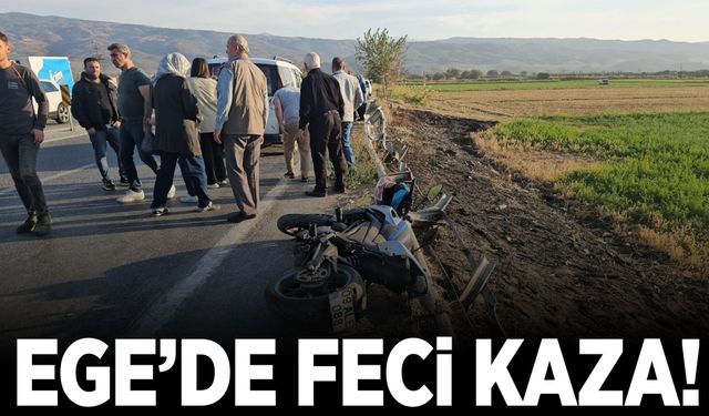 Viraja hızlı giren otomobil ve motosiklet kaza yaptı!