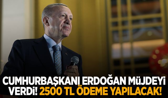 Cumhurbaşkanı Erdoğan müjdeyi verdi! 2500 TL ödeme yapılacak