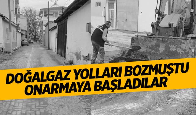 Doğalgaz yolları bozmuştu! Onarım başladı