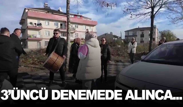 Ehliyet sınavına davullu zurnalı kutlama!