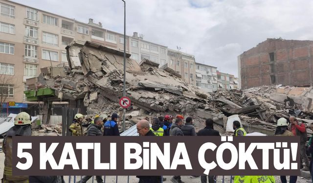 İstanbul’da 5 katlı bina çöktü!