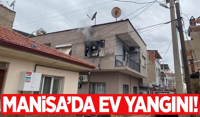 Manisa’da 2 katlı binada korkutan yangın!