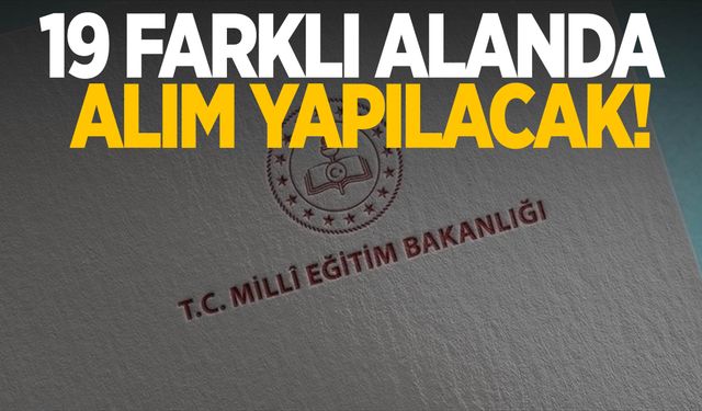 MEB duyurdu! 19 farklı alanda alım yapılacak