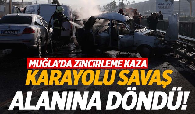 Muğla’da karayolu savaş alanına döndü: 1’i ağır 7 yaralı, iki araç alev aldı!