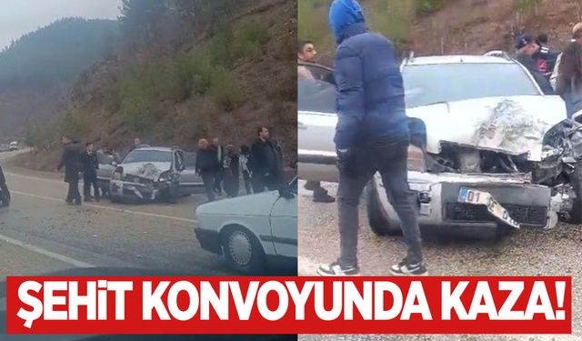 Şehit konvoyunda kaza meydana geldi!