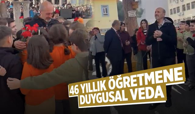 46 yıllık öğretmene öğrencilerinden duygusal veda