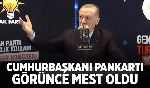 Cumhurbaşkanı Erdoğan'ın hoşuna giden pankart: Ger şunu biraz