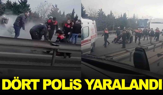 TEM Otoyolu’nda zincirleme kaza: 4 polis yaralı