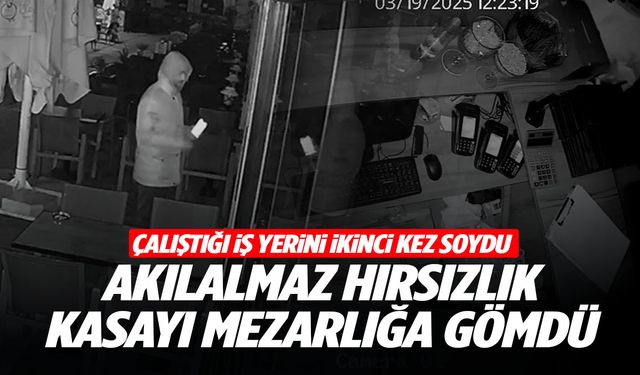 Affedilen hırsız aynı iş yerini ikinci kez soydu… Kasayı mezarlığa gömdü
