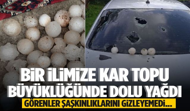 Bir anda başladı… Kar topu büyüklüğünde dolu şoku! Araçların camları kırıldı