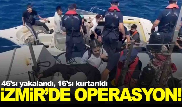 İzmir açıklarında düzensiz göçmen operasyonu… 46’sı yakalandı, 16’sı kurtarıldı