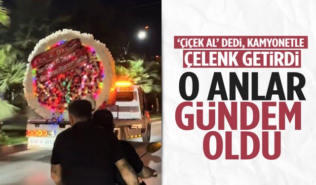 Dev çelenkle şehir turu… Manisa’da çiçek sürprizi gündem oldu