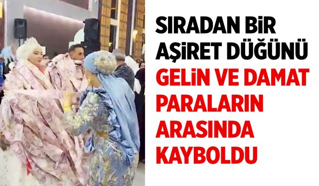 Aşiret düğünü: Gelin ve damat paraların arasında kayboldu