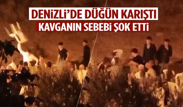 Denizli’de düğün karıştı! Gelin ve damat tarafı birbirine girdi…